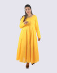 Yellow Flared Stright Kurta