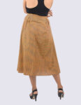 Brown Checked Midi Skirt-2