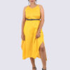 Yellow slit One Piece Dress